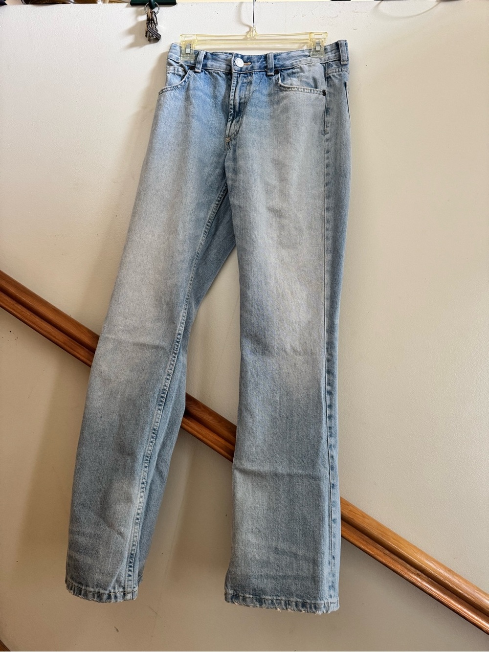 Zara Light Wash Blue Slight Flare-Leg Jeans